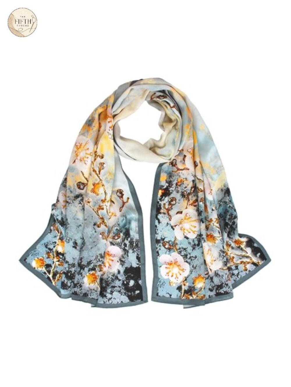 100% Mulberry Silk Long Oblong Scarf Shawl Wrap Lightweight Women